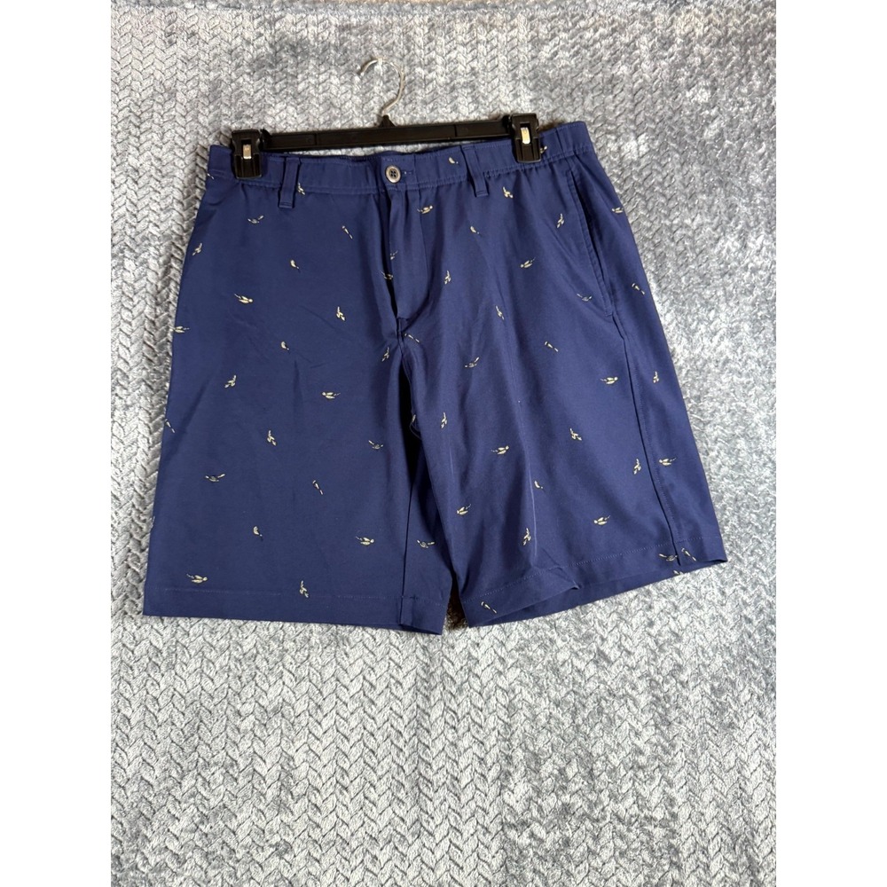 Under Armour Golf Shorts Mens 34 Blue Patterned Stretch Performance Mid Rise‎